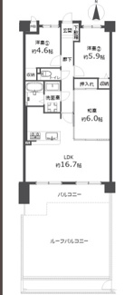 【間取り】 | ルーフバルコニーを楽しもう！【ユニーブル御器所】広路小学校・こ駒方中学校