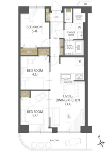 【間取り】コトーハイツ伏見稲荷Ａ棟 