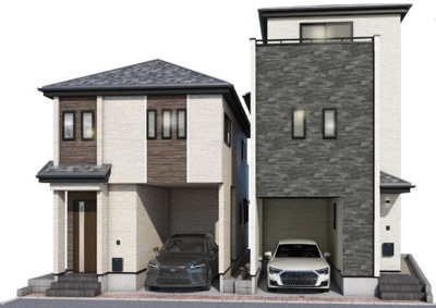 【外観パース】 | 江戸川区平井７丁目新築戸建 | 完成予想図
