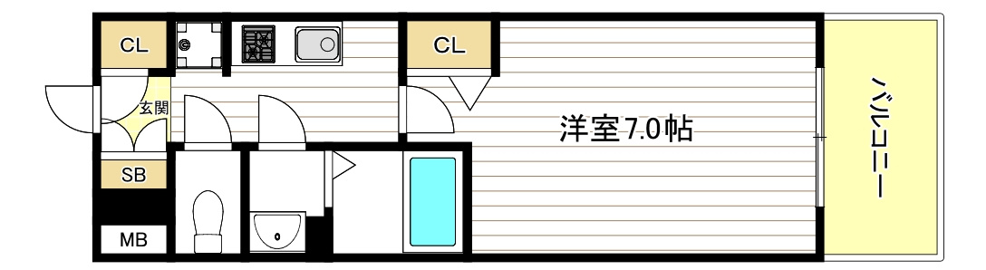 プレサンスOSAKA DOMECITY クロスティの間取り