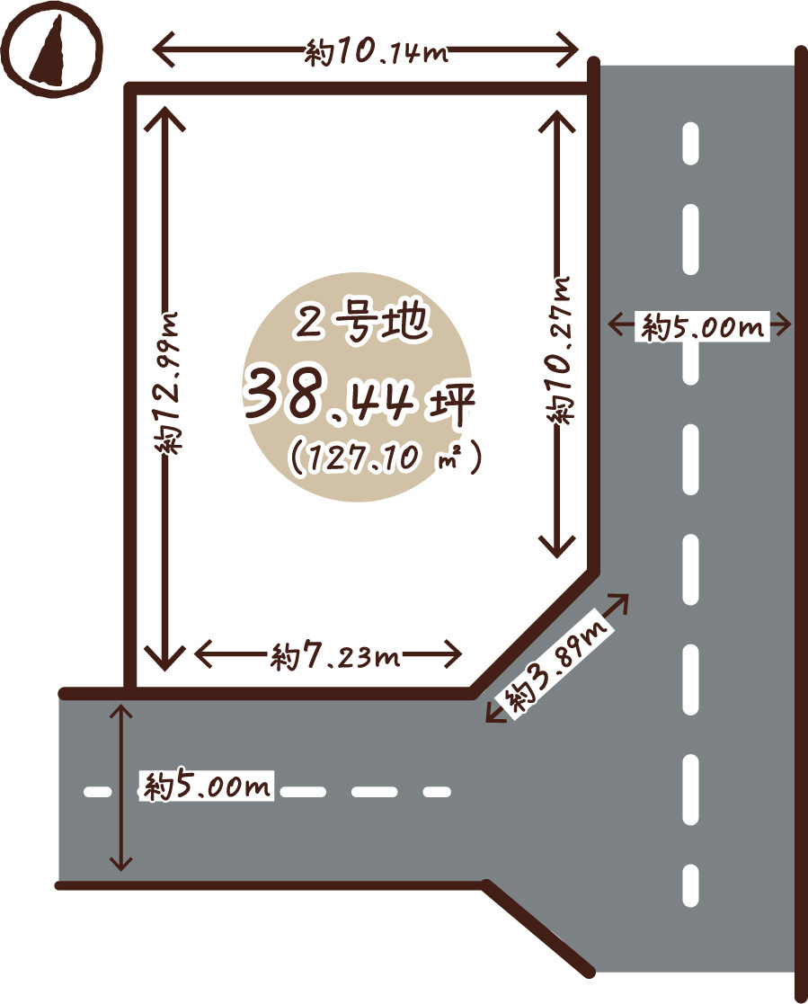 桃山町大島２号地　建築条件無土地の土地図