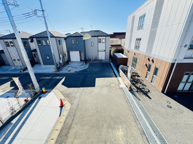 松戸市五香２丁目新築戸建（五香39・40期）の展望|寝室前バルコニーより道路側眺望