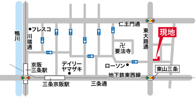 【地図】 | 【東山三条】左京区南門前町　土地　※東大路通り面す　建築条件無し】