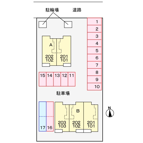 メゾンドラフレＢの駐車場|駐車場