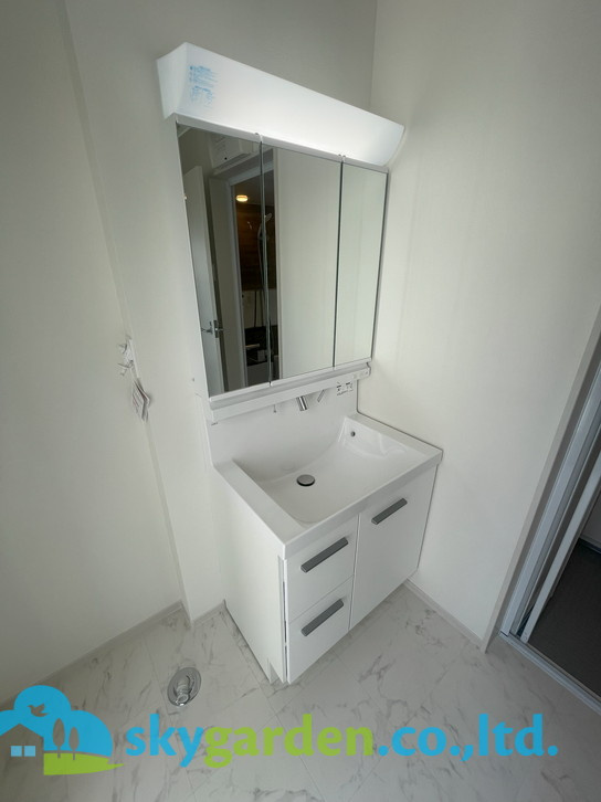 藤沢市本鵠沼6期　新築戸建　全3棟1号棟の独立洗面台