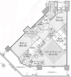 【間取り】 | ライオンズタワー仙台広瀬 | 間取図です