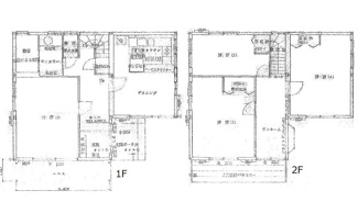 【間取り】 | 安芸郡熊野町呉地5【リフォーム済・中古戸建】【110坪】 | 8帖DK☆洋室×4☆サンルーム☆ファミリータイプ4DK☆