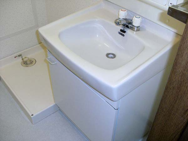 岸和田市土生町２丁目の賃貸マンションの独立洗面台|朝の支度にも助かる、独立の洗髪洗面化粧台