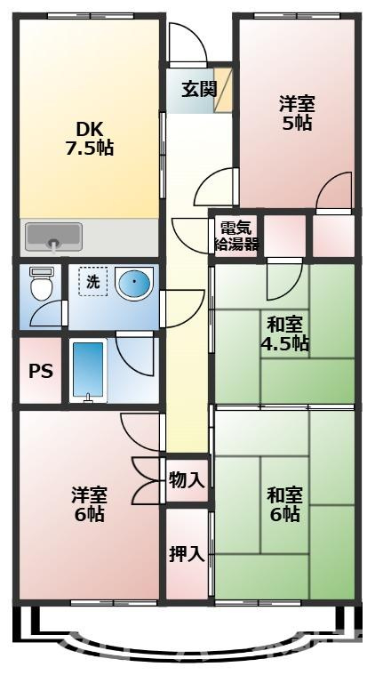 蓬莱マンションの間取り