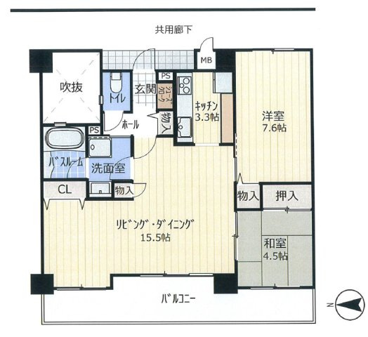 ジェイシティ持田の間取り|2LDKです。