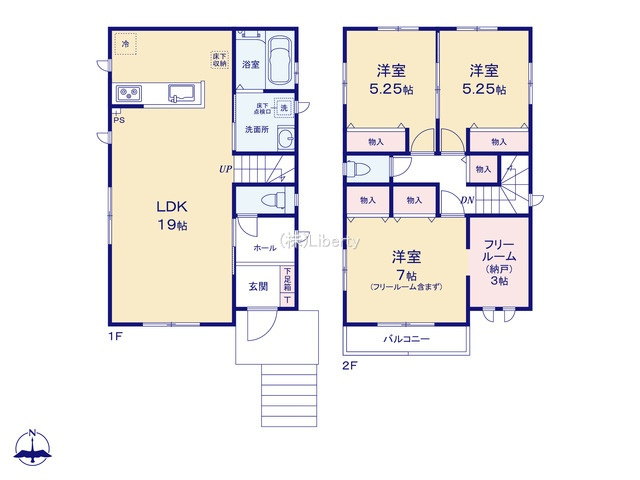 日立市森山町3期　新築戸建　1号棟の間取り