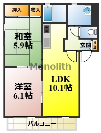 ソレイユ北庄の間取り