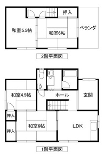 【間取り】 | 坊島5丁目貸家　11-8
