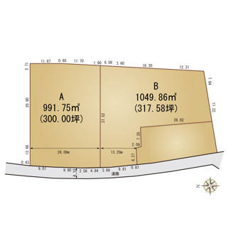 【土地図】 | 【JINSEI】中妻町分譲地A号地　建築条件なしの広々住宅用地