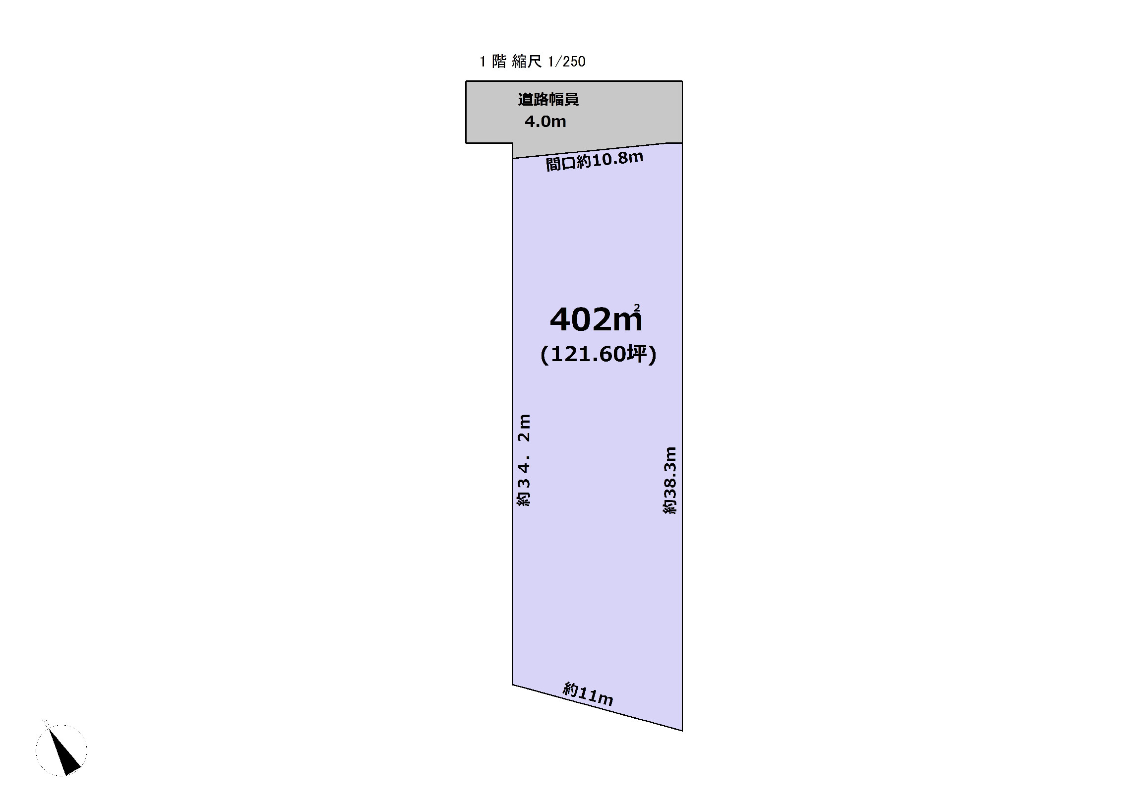 土地　佐久市臼田2235番2、2235番4の区画図