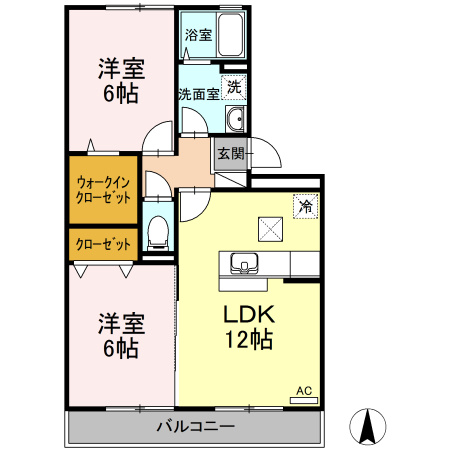 ビレッジ北久保 B棟の間取り