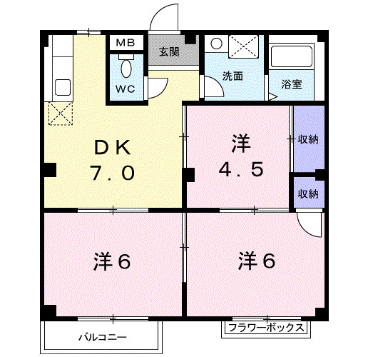 【間取り】 | サンクレール・ヒラタB　