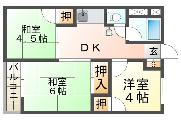 舞子コーポラスの間取り