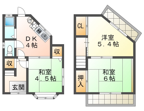 板宿町3丁目戸建の間取り