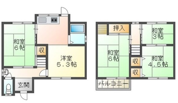 千代が丘1丁目貸家の間取り