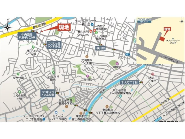 祝　成約済み　八王子市　横川町　新築戸建ての地図|～仲介手数料無料☆八王子ひなた不動産～　八王子市横川町　新築戸建