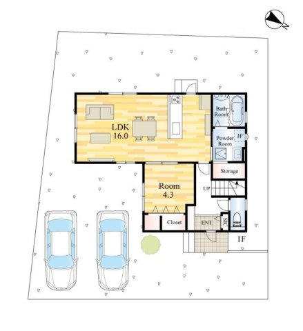 上益城郡御船町陣第1-1棟（1号棟）の区画図|配置図（1号棟）