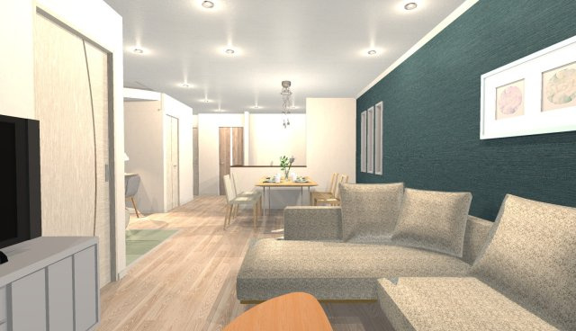 山田大吉見町　新築参考プラン　建築条件付き土地の外観パース|【イメージパース】