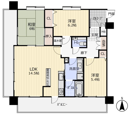 シャルムコート大街道の間取り