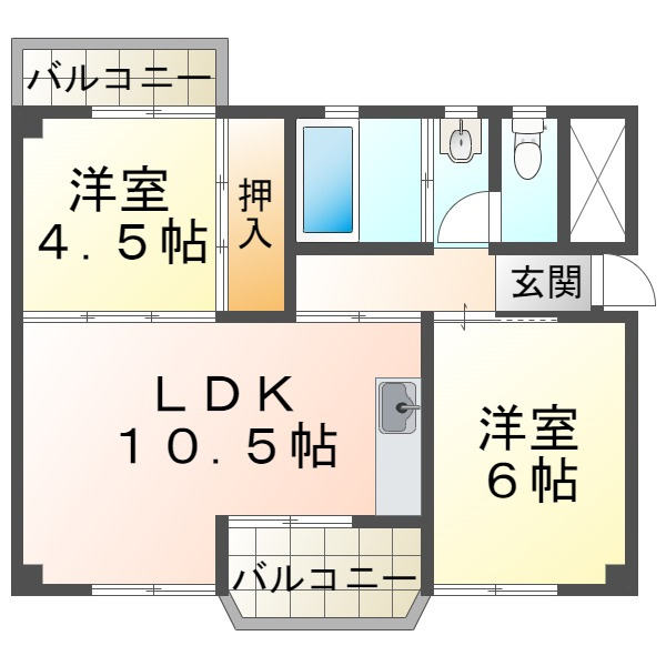 福田ハイツの間取り