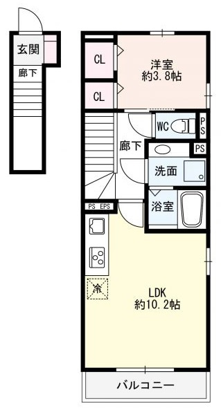 アルレーヌ恵比須の間取り