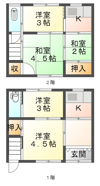 テラスハウス川根東棟の間取り