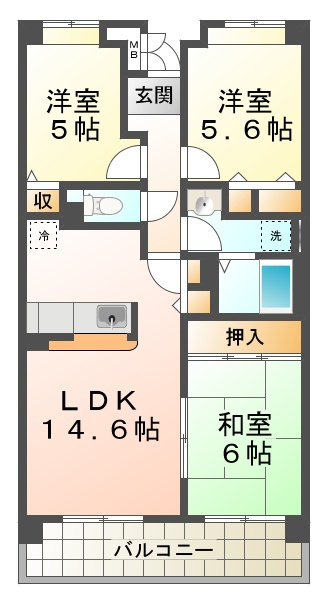 王塚東シティコートの間取り|王塚東シティコート