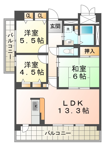 学園シティコートの間取り|学園シティコート