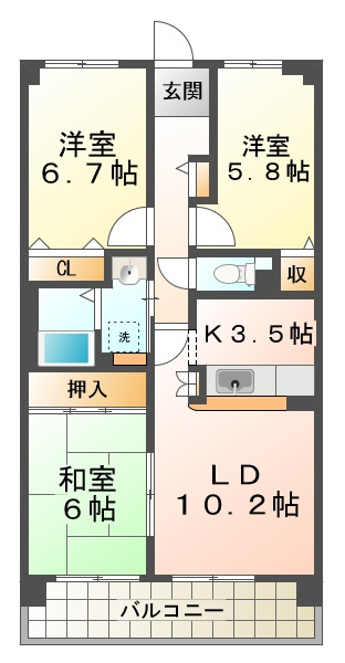 学園シティコートの間取り