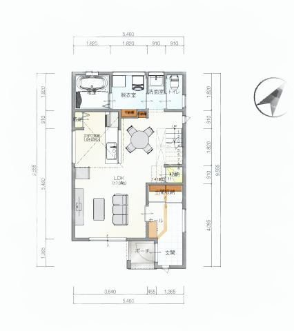 クラハ西阿知町1号地の間取り