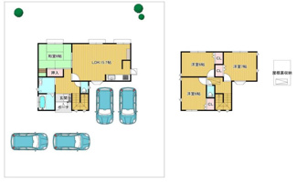 【間取り】 | 川西市清和台東２丁目中古戸建　駐車４台可能 | ファミリー様におすすめの４LDKの間取りです♪駐車スペース４台分有り！