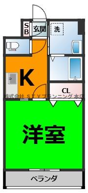 仲介手数料０円！Y.S.ハイツ万代の間取り