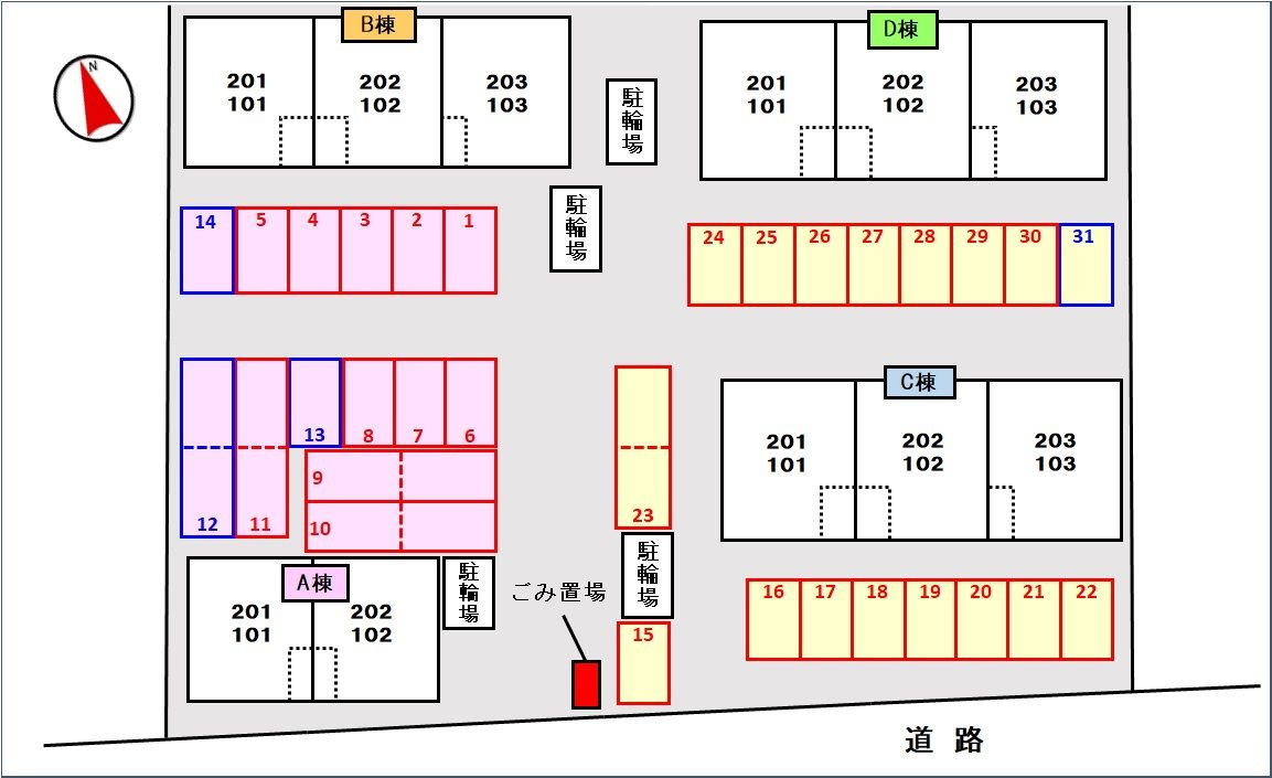 グロワール　Ｃの駐車場