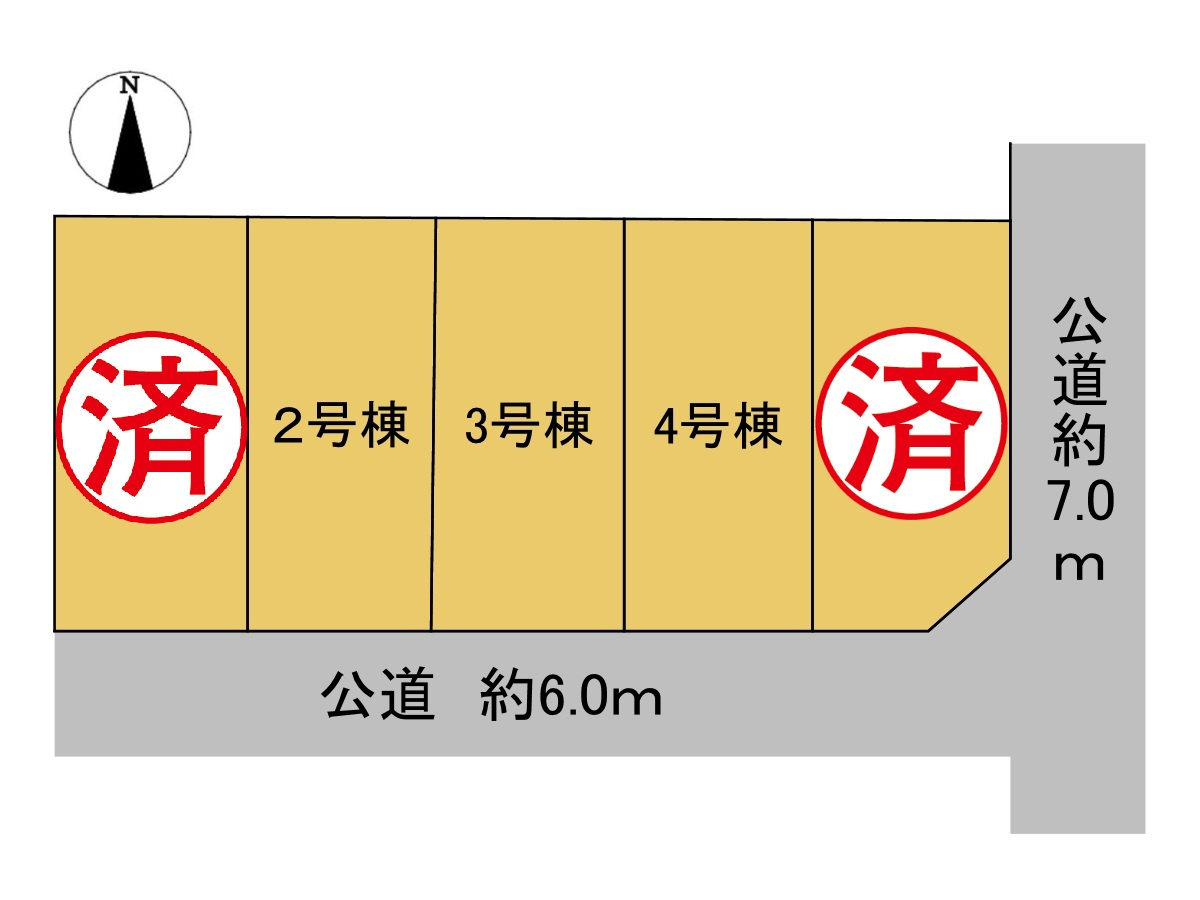 新築戸建　岐阜市六条江東　全5区画分譲の区画図|■区画図
■YAMADA電機の　ヤマダ不動産　株式会社リライフ　岐阜店■
いつでもお問合わせ下さい。