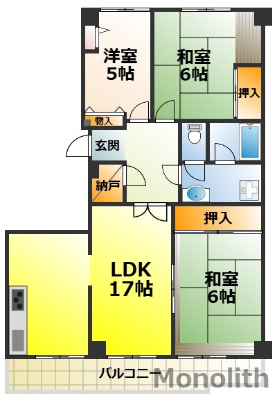 光明池駅前３号棟の間取り