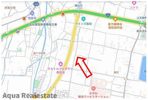 高松市田村町売地の地図