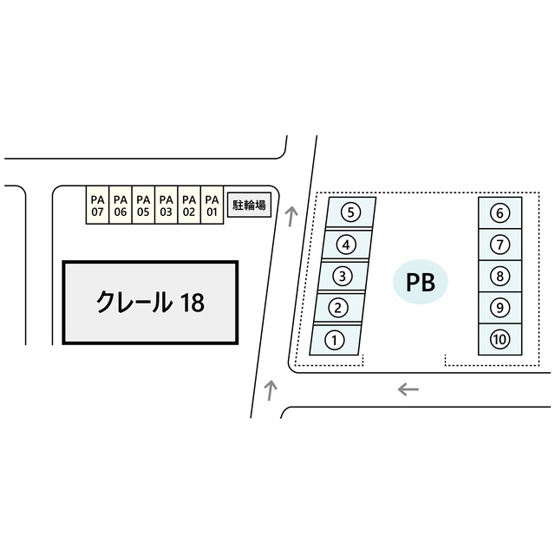 【間取り】 | クレール１８駐車場