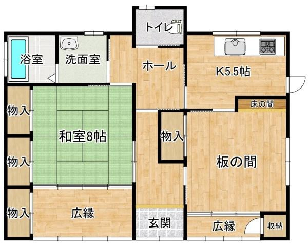 【間取り】 | 下妻市半谷　平屋建て