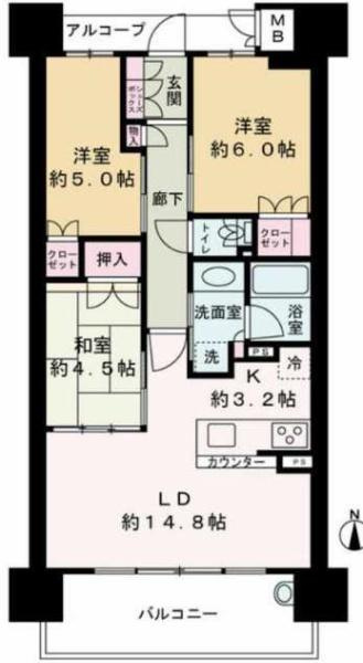 グランディレジデンス和歌山三木町の間取り
