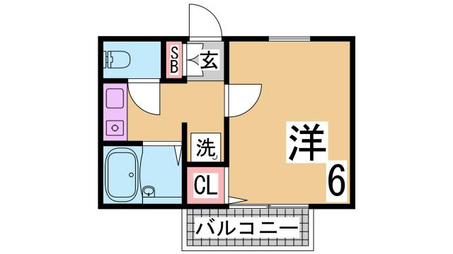 神戸市兵庫区松原通３丁目のアパートの間取り