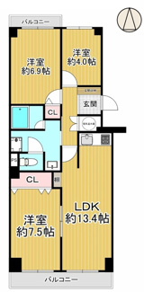 【間取り】 | ユニハイム千里丘1号棟