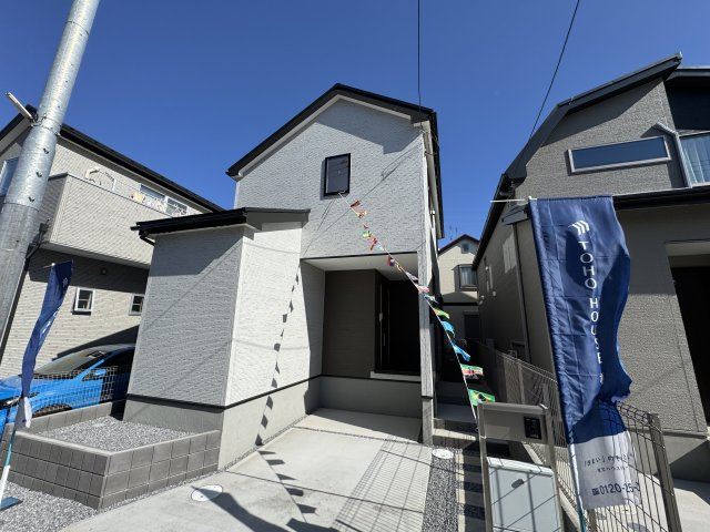 柏市豊上町新築戸建【旭小学校：4分】の外観|3号棟外観・完成済み内覧可能です！