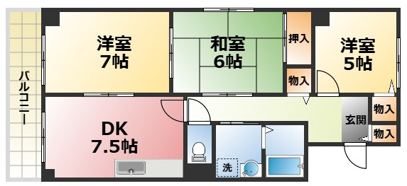 シェルコート南甲子園の間取り