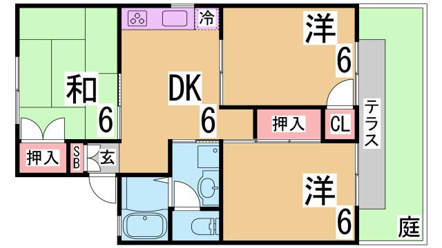 神戸市須磨区東落合３丁目のアパートの間取り