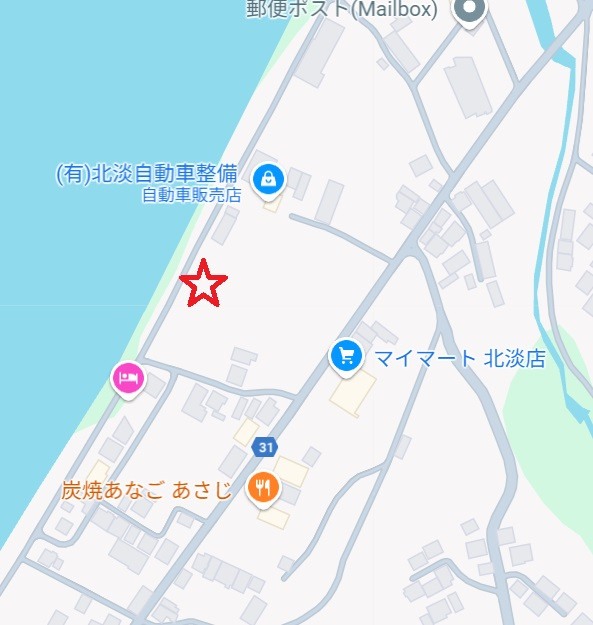 淡路島海沿い・オーシャンフロントの土地の地図|淡路島の西海岸です
